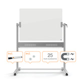 Nobo Mobile Magnetic Glass Whiteboard Brilliant White 1200x900mm 1903943 DD